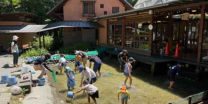 べるが ニジマス掴み取り