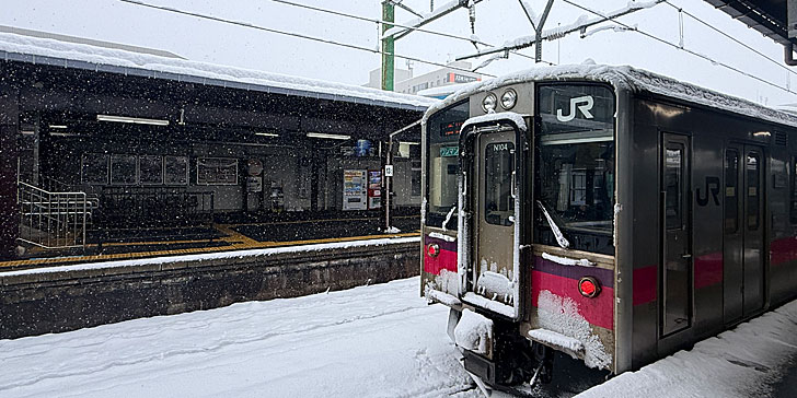 冬の鶴岡駅