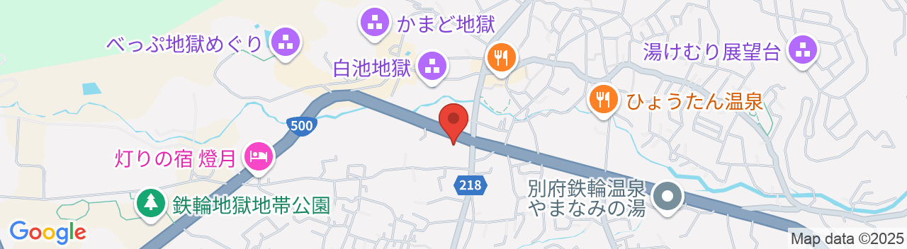 別府鉄輪温泉 ホテル山水館の地図