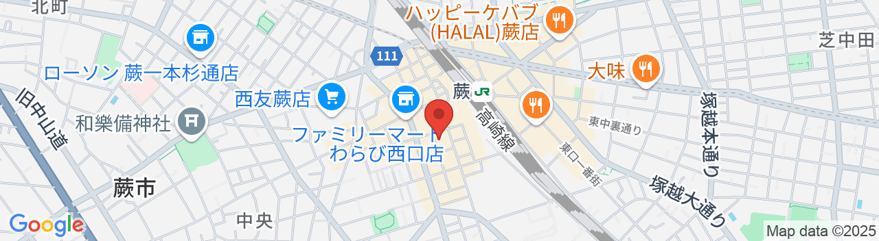 イーホテルワラビの地図