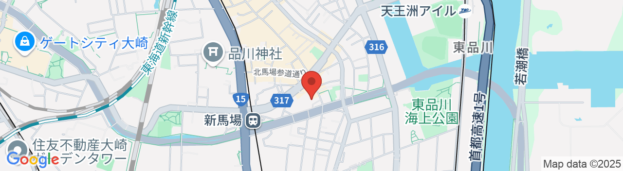 高濃度炭酸泉 七福神の湯 スーパーホテル品川・新馬場の地図