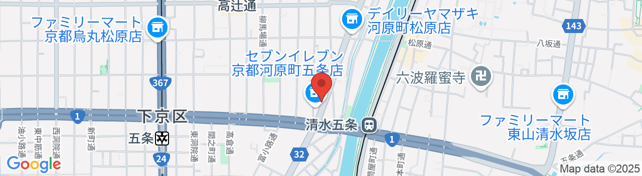 ホテルアマネク京都河原町五条「四季の湯」の地図