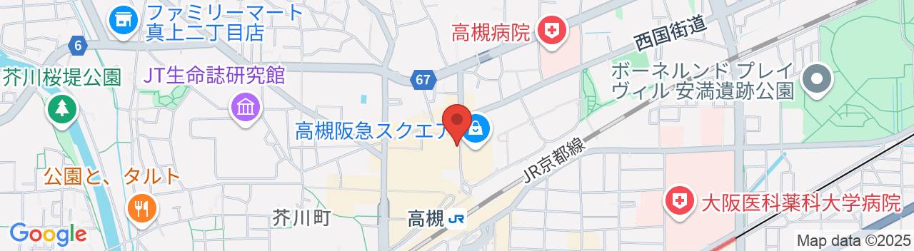 ホテルアベストグランデ高槻 なごみの湯の地図