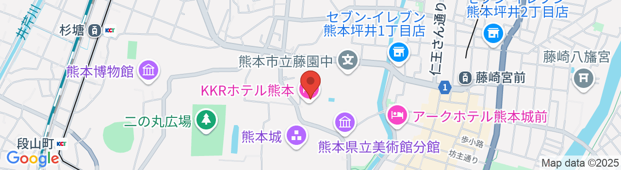 KKRホテル熊本（国家公務員共済組合連合会熊本共済会館）の地図