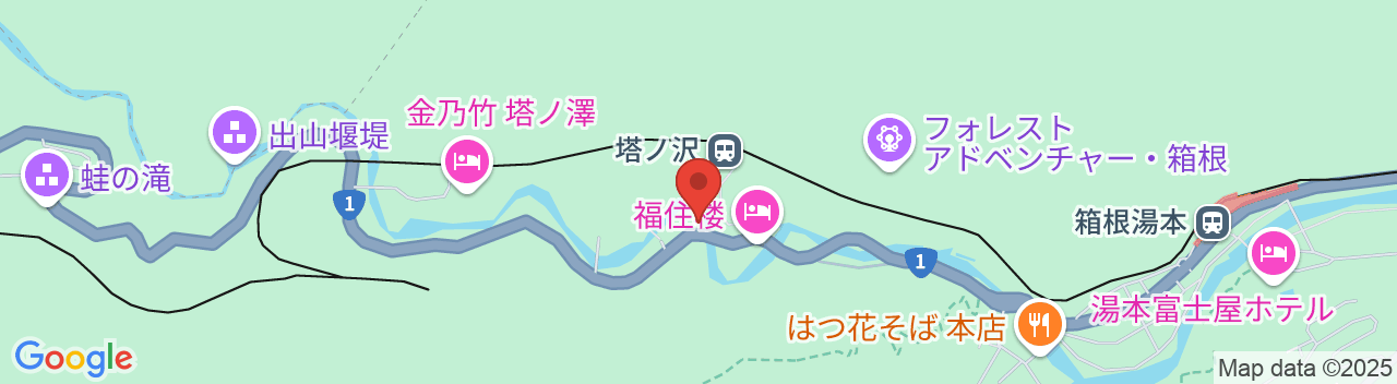 塔ノ沢 一の湯本館の地図